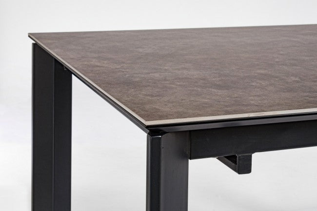 Tavolo Allungabile 160-220x90 cm Briva Grigio-Nero in Acciaio-5