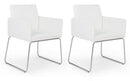 Set 2 Sedie Imbottite 60x54x80,5 cm Sixty in Ecopelle Bianco-1