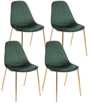 Set 4 Sedie Imbottite 48x55x85 cm Terry in Velluto Verde Scuro-1