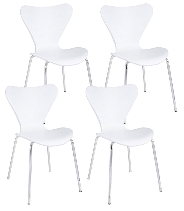 online Set 4 Sedie 50x49,5x82 cm Tessa in Plastica Bianco