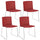 Set 4 Sedie 43,5x50x79 cm Giulia in Poliestere Cromo e Rosso