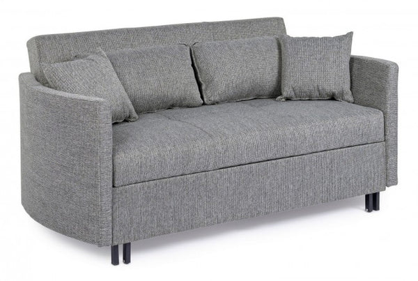 sconto Clayton Schlafsofa mit schwarz-grauen Stoffkissen