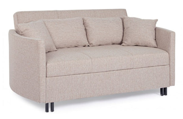 Clayton Schlafsofa mit beige-weißen Stoffkissen sconto