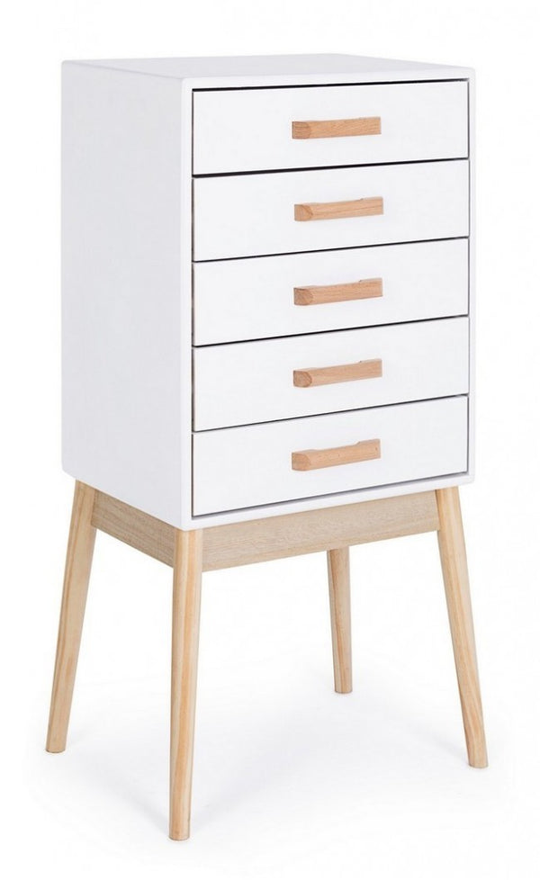 Kommode mit 5 Schubladen Ordinary White in Holz sconto