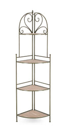 Scaffale Angolare 4 Ripiani 48x35x165,5 cm in Acciaio Guenda Verde Scuro-4