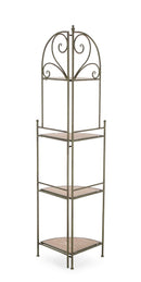 Scaffale Angolare 4 Ripiani 48x35x165,5 cm in Acciaio Guenda Verde Scuro-5