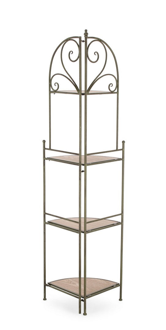 Scaffale Angolare 4 Ripiani 48x35x165,5 cm in Acciaio Guenda Verde Scuro-5