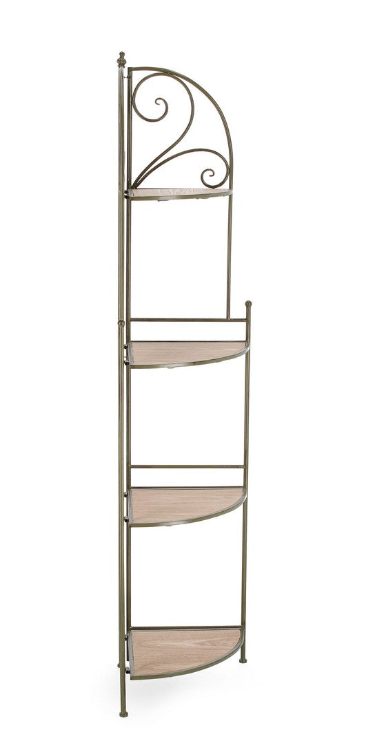 Scaffale Angolare 4 Ripiani 48x35x165,5 cm in Acciaio Guenda Verde Scuro-6