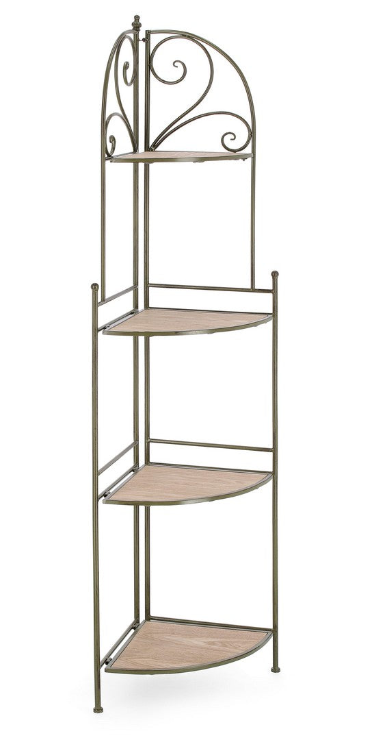 Scaffale Angolare 4 Ripiani 48x35x165,5 cm in Acciaio Guenda Verde Scuro-1