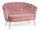 Giliola Sofa 2 Regale aus Stoff mit rosa Samteffekt