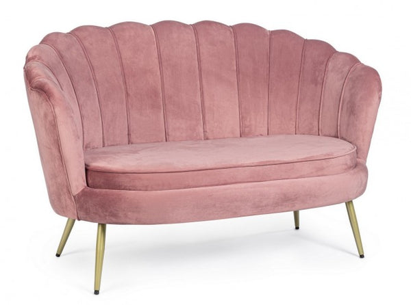 prezzo Giliola Sofa 2 Regale aus Stoff mit rosa Samteffekt