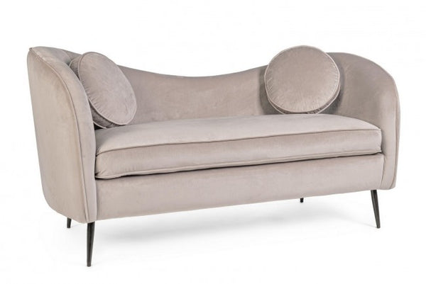 Candis Sofa 2 Regale in hellgrauem Stoff mit Samteffekt prezzo