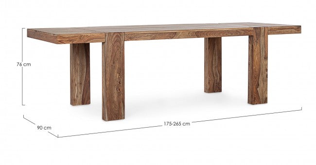 Tavolo Allungabile 175-265x90 cm Sunderland in Legno-3