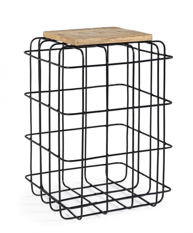 Tavolino Trellis Alto 35x35 in Acciaio-1