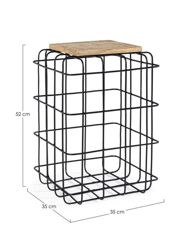 Tavolino Trellis Alto 35x35 in Acciaio-2