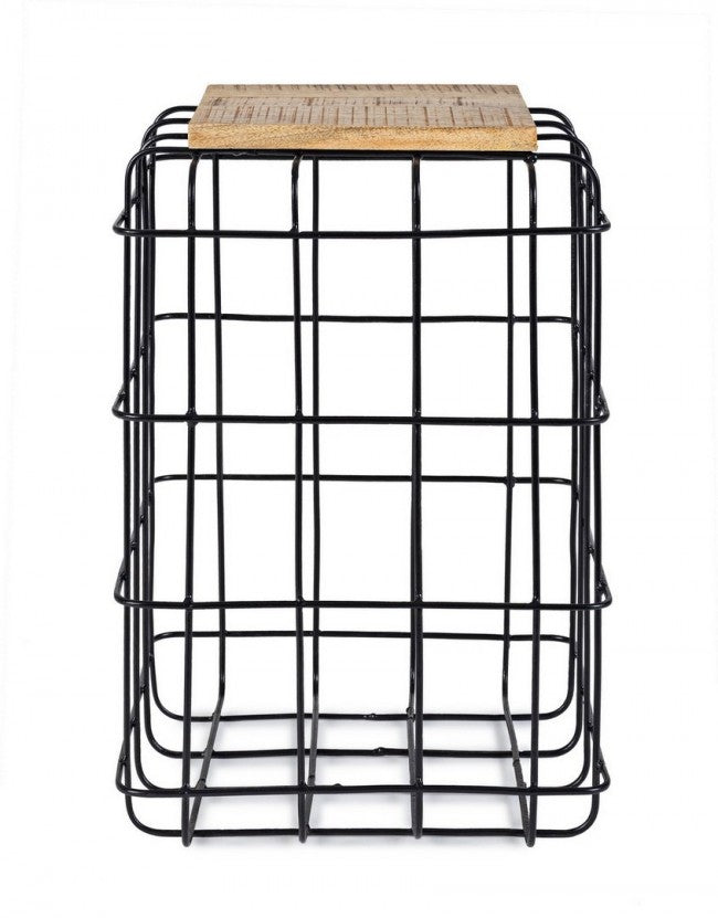 Tavolino Trellis Alto 35x35 in Acciaio-3