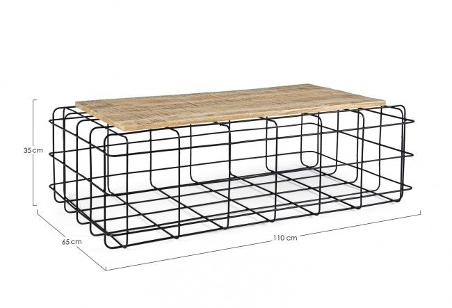 Tavolino Trellis Ret 110x65 in Acciaio-2