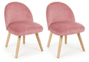 Set 2 Poltroncine 47x57x76 cm Adeline in Velluto Rosa Antico-1