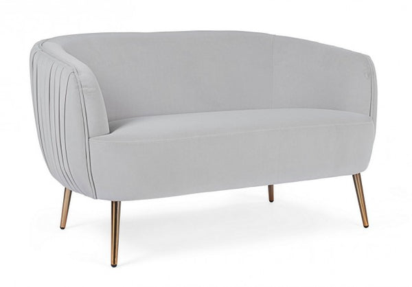 Linsay Sofa 2 Regale in hellgrauem Stoff mit Samteffekt acquista