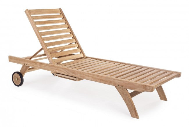 Lettino con Ruote Maryland in Teak-2