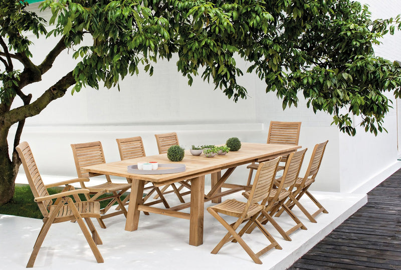 Tavolo Allungabile da Giardino 220/300x100x77.5 cm in Legno Teak Maryland Natural-8