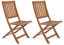 Set 2 Sedie Pieghevoli da Giardino 47,5x60x92 cm in Legno Mali Natural-1