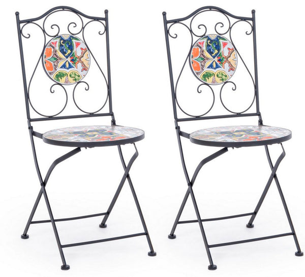 Set 2 Sedie Pieghevoli da Giardino 39x47x92 cm in Metallo Paloma online