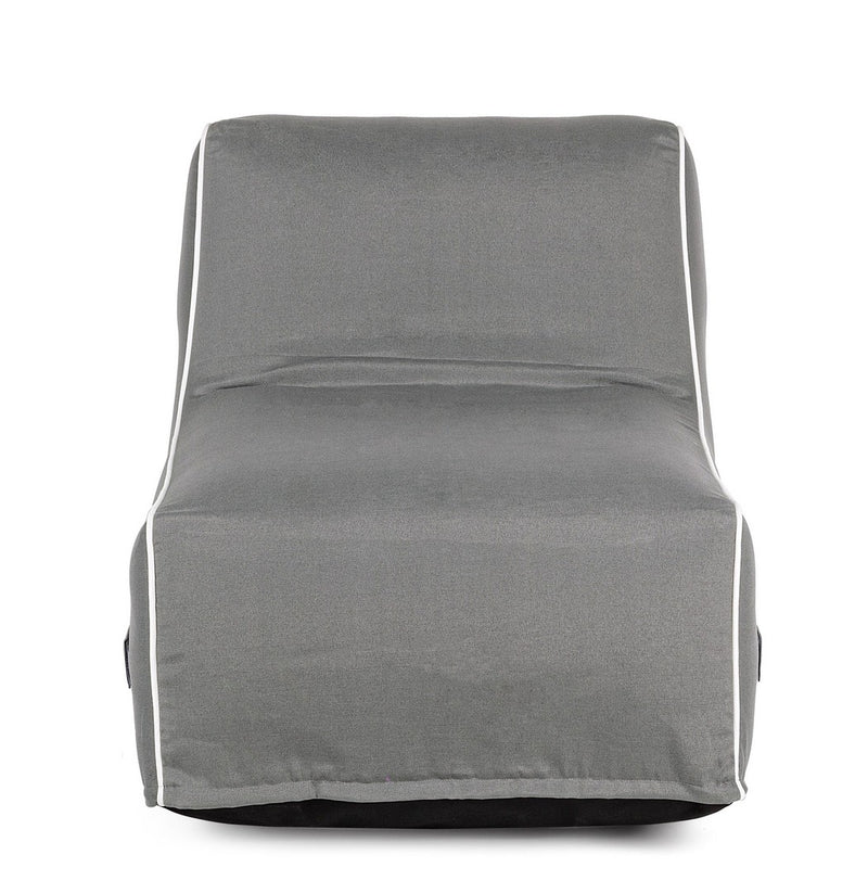 Poltrona Pouf Chaise Lounge Gonfiabile 90x60x70 cm in Poliestere Rihanna Grigio-4