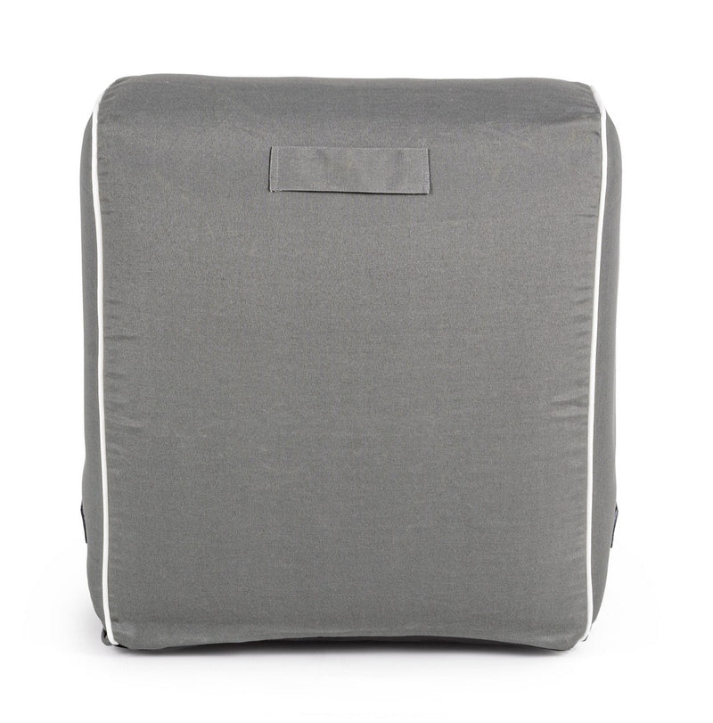 Poltrona Pouf Chaise Lounge Gonfiabile 90x60x70 cm in Poliestere Rihanna Grigio-5