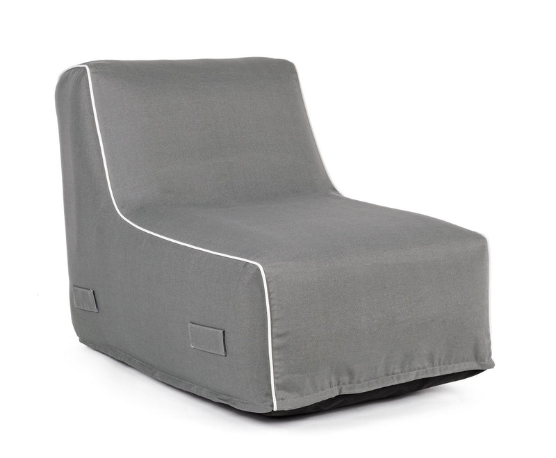 Poltrona Pouf Chaise Lounge Gonfiabile 90x60x70 cm in Poliestere Rihanna Grigio-1