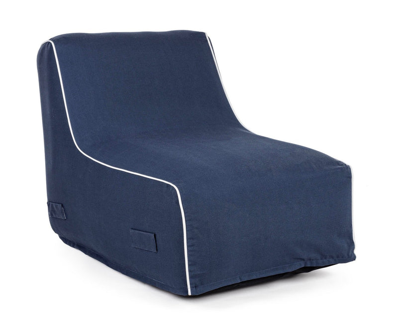 Poltrona Pouf Chaise Lounge Gonfiabile 90x60x70 cm in Poliestere Rihanna Blu-1