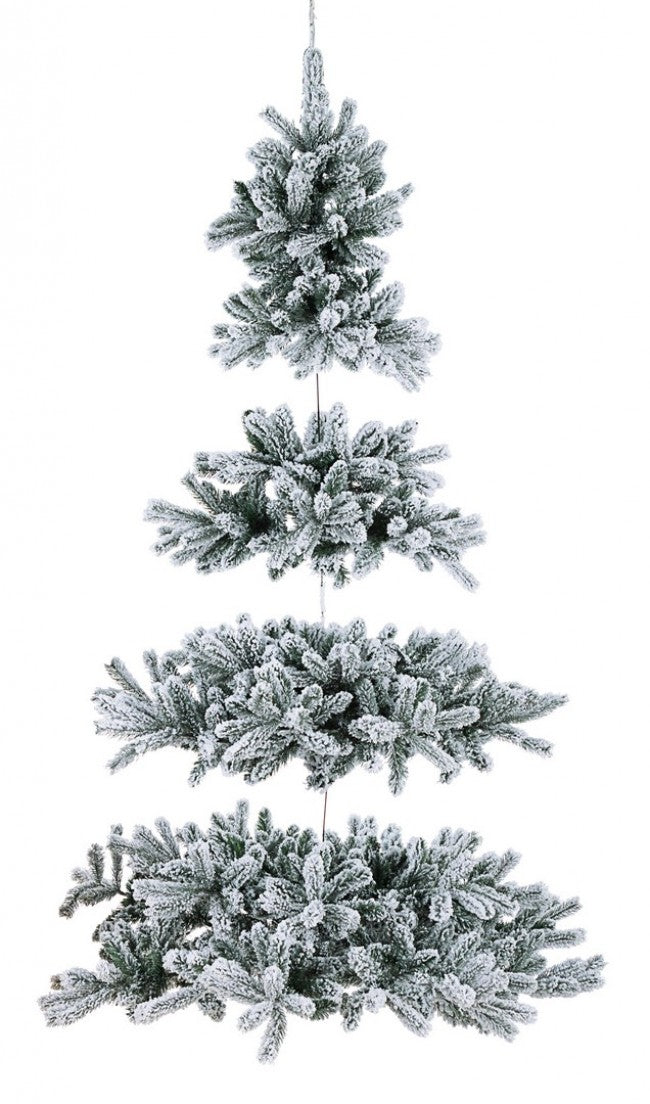 Albero di Natale Artificiale Pendente Innevato Verde Varie Misure-1