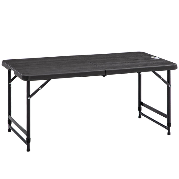 Tavolo Catering Pieghevole 118x60x74 cm in Acciaio e HDPE Grigio Scuro sconto