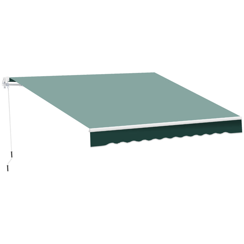 Tenda da Sole Avvolgibile Manuale a Parete Tessuto di Poliestere Verde 2.5x2m -1