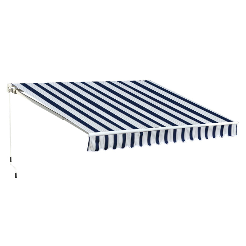 Tenda da Sole 295x250 cm in Alluminio e Poliestere Blu e Bianco-1