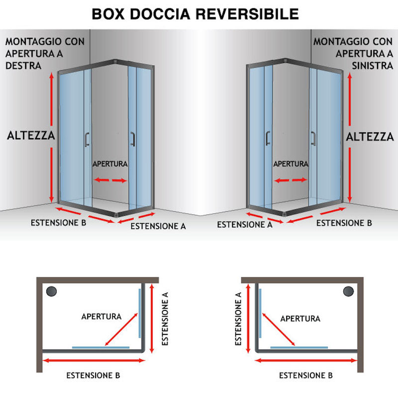 Box Doccia Semicircolare 2 Ante Scorrevoli In Cristallo Opaco 5mm Fosterberg Aarhus Varie Misure-10