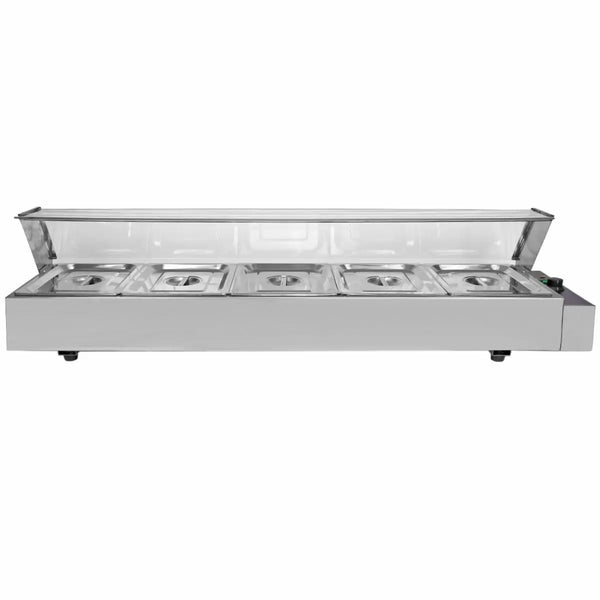 sconto Espositore a Bagnomaria per Ristoranti Pizzerie con 5 Vaschette in Acciaio Inox