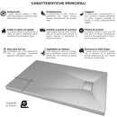 Piatto Doccia Effetto Pietra Bonussi Slate Stone Grigio Chiaro Varie Misure-4