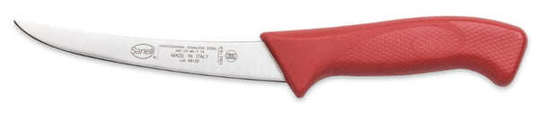 sconto Coltello per Disosso Curvo Stretto Lama 15 cm Manico Antiscivolo Sanelli Skin Rosso