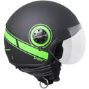 Casco Jet per Scooter Visiera Sagomata CGM Shiny 109S Verde Fluo Opaco -1