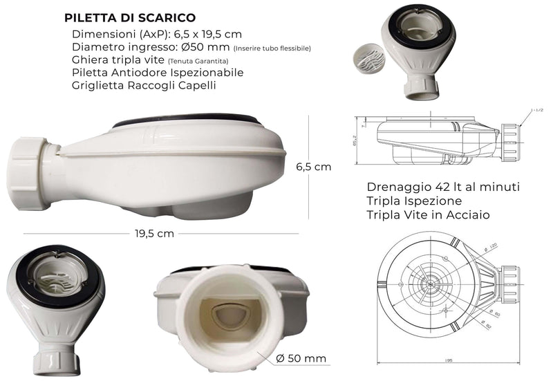 Piatto Doccia in Pietra Bonussi Armena Grigio Chiaro Varie Misure-9