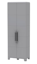 Armadio Portascope Modulare da Esterno 78x43,6x225,8 cm 2 Ante 5 Ripiani in Polipropilene Transforming Grigio e Nero-1