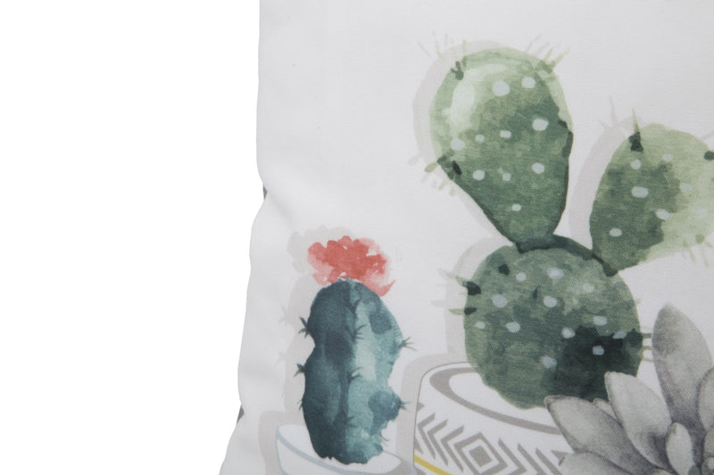 Cuscino Cactus 45x45 cm Poliestere Bianco e Verde-5