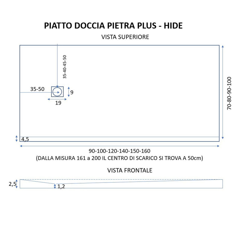 Piatto Doccia in Pietra 100x170 cm Bonussi Canton Sabbia-5