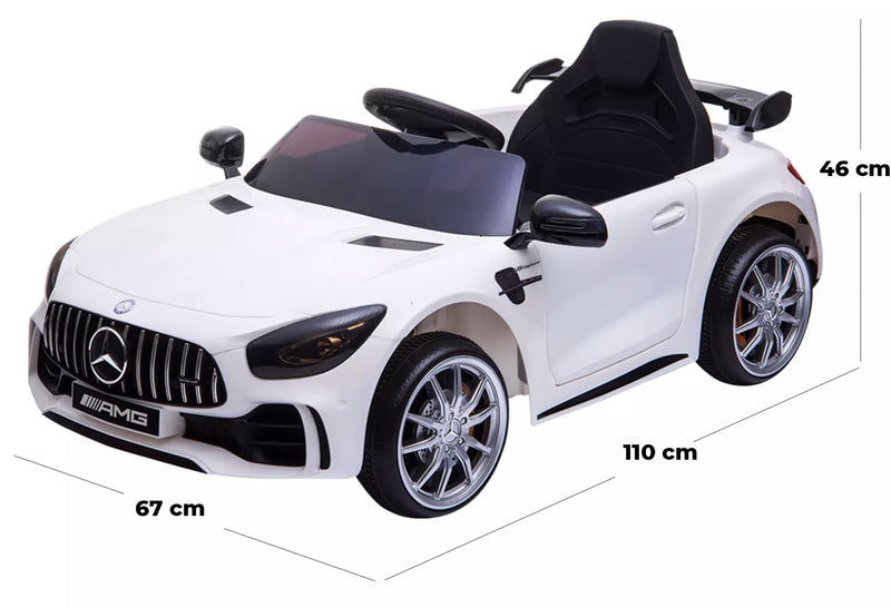 Macchina Elettrica per Bambini 12V Mercedes GTR AMG Bianca-5