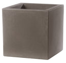 Vaso 25x25x25cm in Resina Tulli Schio Cubo Essential 25 Cappuccino-1