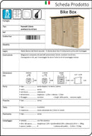 Casetta Box da Giardino per Bici e Secchi Differenziata 1,93x0,98m Senza Pavimento in Legno Abete 12mm Bike Box-6