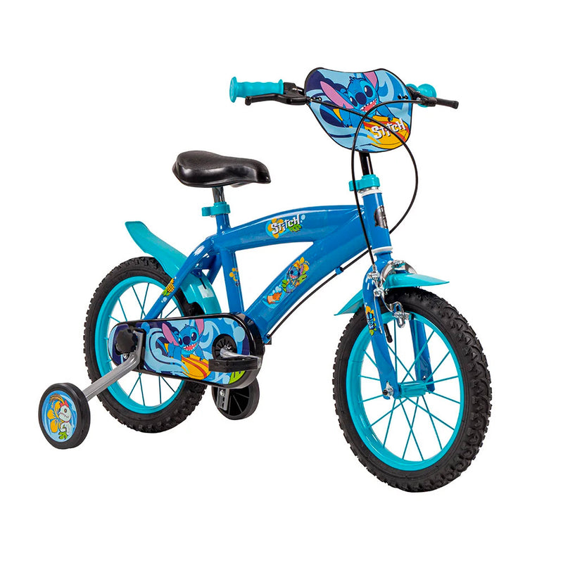 Bicicletta per Bambino 14” 2 Freni con Licenza Disney Stitch Blu-1