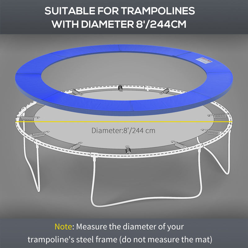 Copertura per Trampolino Elastico Giardino in PVC Blu Ø244 cm -5