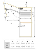 Braccetto per Ante Elevabile Agile Flap P 7 - 11,6 Kg Plastica Grigio Antracite Acciaio Emuca-2